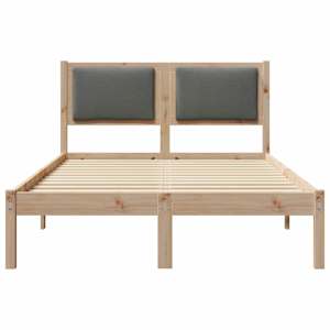 Rám postele s čelo Tmavě šedá 120 x 200 cm Masivní borové dřevo - obrázek 5