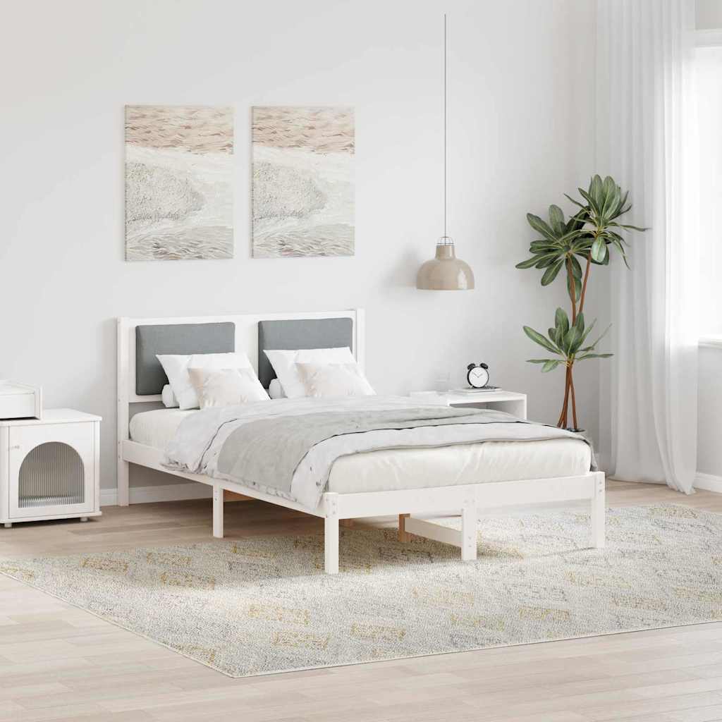 Paturi si accesorii - Cadru de pat Gri deschis 120 x 200 cm Lemn de pin masiv