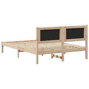 Rám postele s čelo Černá 140 x 190 cm Masivní borové dřevo - obrázek 7