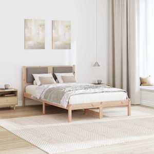 Rám postele s čelo Taupe 120 x 190 cm Masivní borové dřevo - obrázek 4
