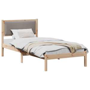 Rám postele s čelo Taupe 90 x 200 cm Masivní borové dřevo - obrázek 3