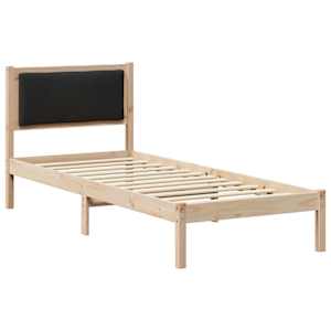 Rám postele s čelo Černá 80 x 200 cm Masivní borové dřevo - obrázek 2