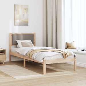 Rám postele s čelo Taupe 80 x 200 cm Masivní borové dřevo - obrázek 4