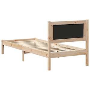 Rám postele s čelo Světle šedá 80 x 190 cm Masivní borové dřevo - obrázek 7