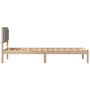 Rám postele s čelo Světle šedá 80 x 190 cm Masivní borové dřevo - obrázek 6