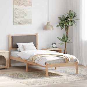Rám postele s čelo Taupe 80 x 190 cm Masivní borové dřevo - obrázek 1