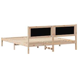 Rám postele s čelo Tmavě šedá 160 x 200 cm Masivní borové dřevo - obrázek 7