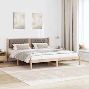 Rám postele s čelo Taupe 160 x 200 cm Masivní borové dřevo - obrázek 4