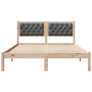 Rám postele s čelo Tmavě šedá 150 x 200 cm Masivní borové dřevo - obrázek 5