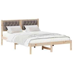 Rám postele s čelo Taupe 150 x 200 cm Masivní borové dřevo - obrázek 3