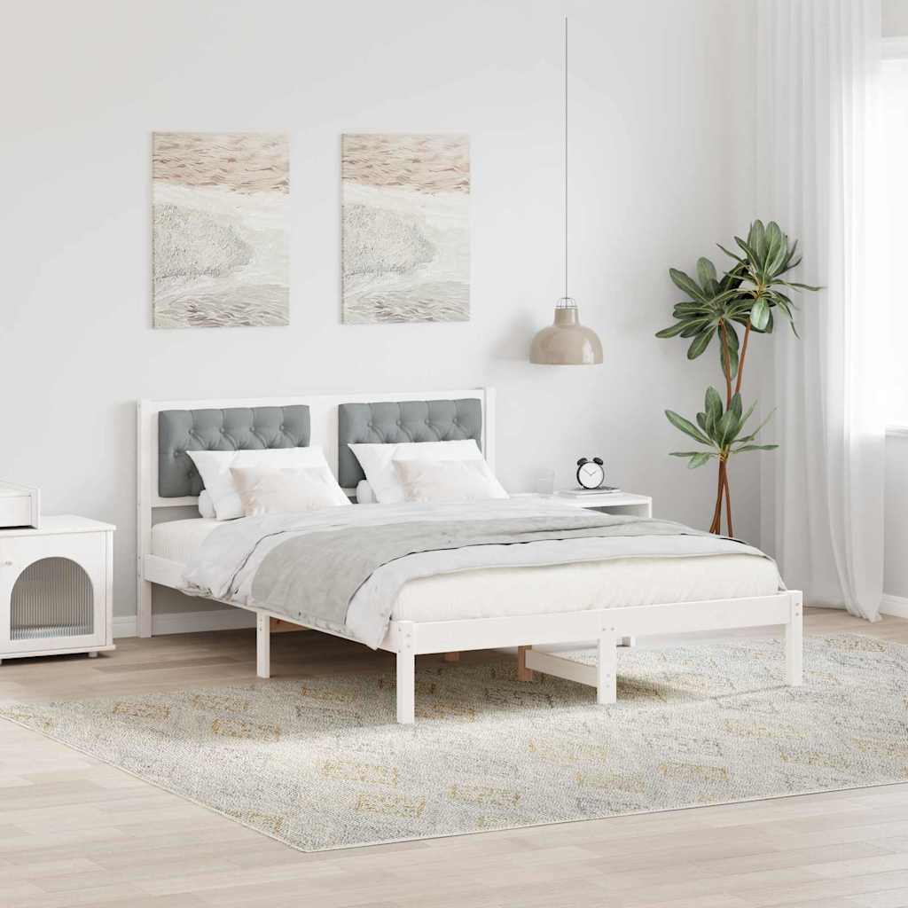 Paturi & cadre pat - Cadru de pat cu headboard Gri deschis 150 x 200 cm țesătură