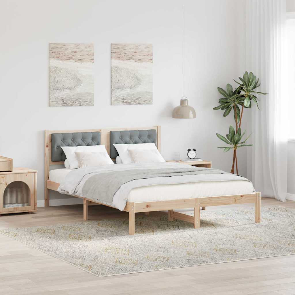 Paturi & cadre pat - Cadru de pat cu headboard Gri deschis 140 x 200 cm țesătură