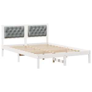 Rám postele Světle šedá 140 x 200 cm Masivní borové dřevo - obrázek 2