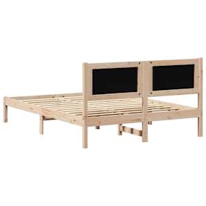 Rám postele s čelo Černá 140 x 190 cm Masivní borové dřevo - obrázek 7