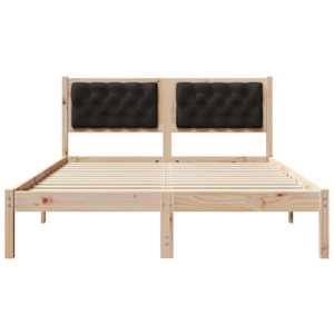 Rám postele s čelo Černá 140 x 190 cm Masivní borové dřevo - obrázek 5
