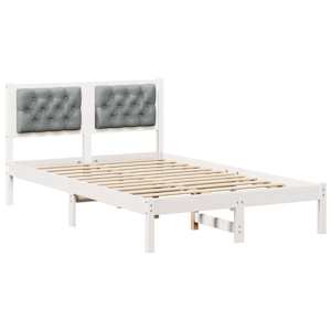 Rám postele Světle šedá 135 x 190 cm Masivní borové dřevo - obrázek 2
