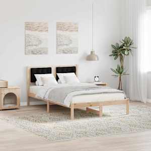 Konstrukcija postelje Črna 120 x 190 cm Masivno borovo les