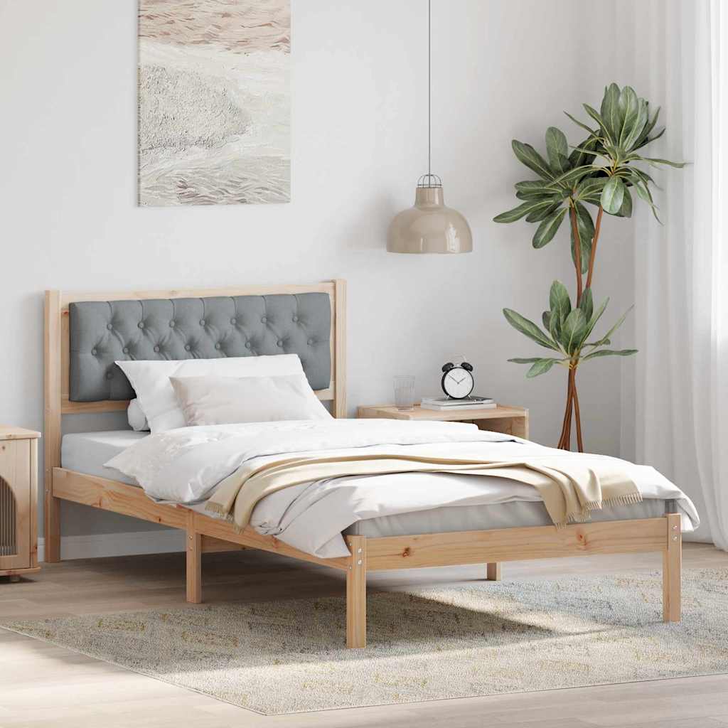 Paturi si accesorii - Cadru de pat cu headboard Gri deschis 100 x 200 cm țesătură