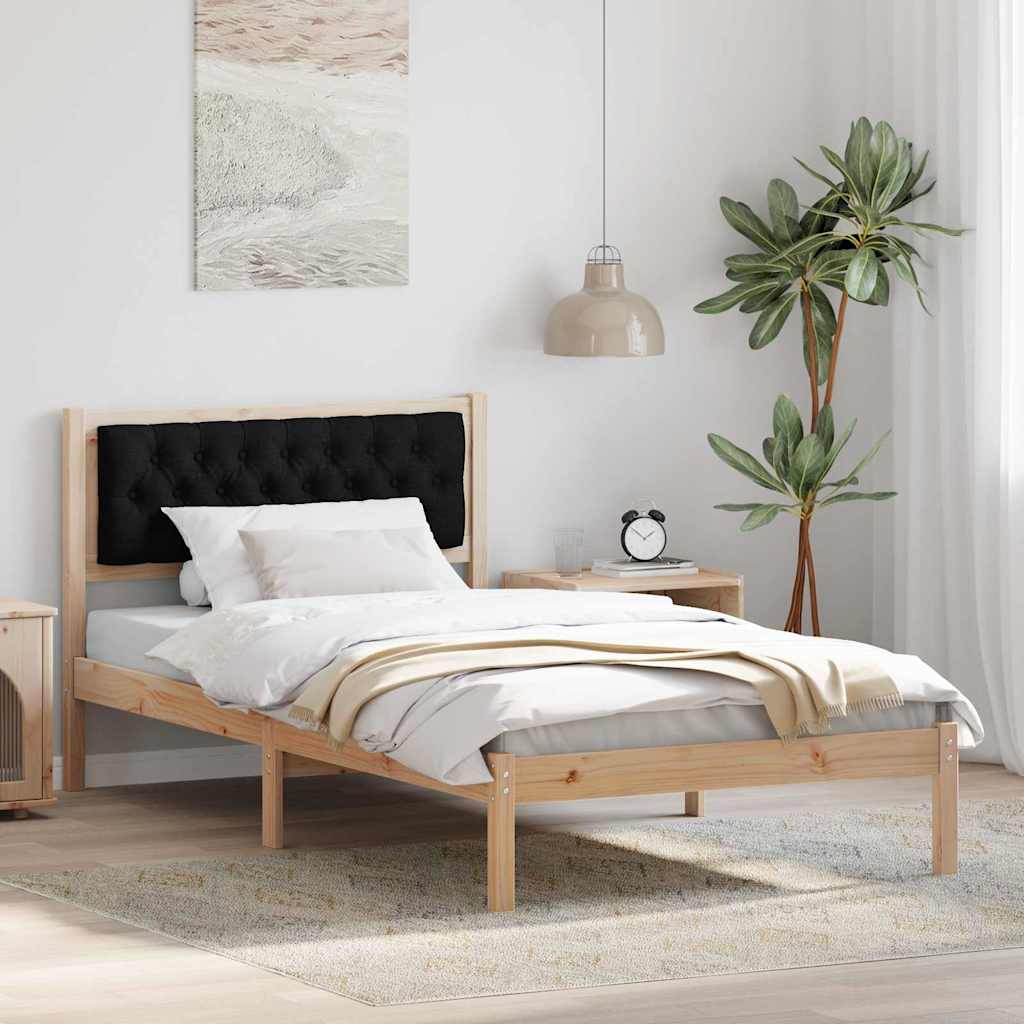 Paturi si accesorii - Cadru de pat cu headboard Negru 100 x 200 cm țesătură