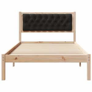 Rám postele s čelo Černá 100 x 200 cm Masivní borové dřevo - obrázek 5