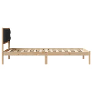 Rám postele s čelo Černá 100 x 200 cm Masivní borové dřevo - obrázek 6