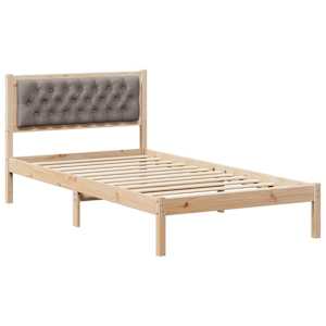 Rám postele s čelo Taupe 100 x 200 cm Masivní borové dřevo - obrázek 2