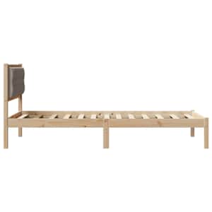 Rám postele s čelo Taupe 100 x 200 cm Masivní borové dřevo - obrázek 6
