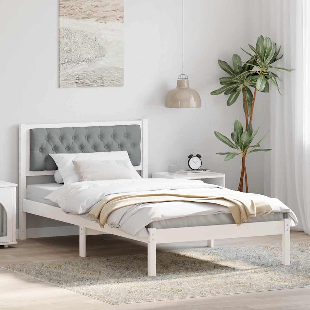 Paturi si accesorii - Cadru de pat cu headboard Gri deschis 100 x 200 cm țesătură