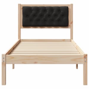 Rám postele s čelo Černá 90 x 200 cm Masivní borové dřevo - obrázek 5