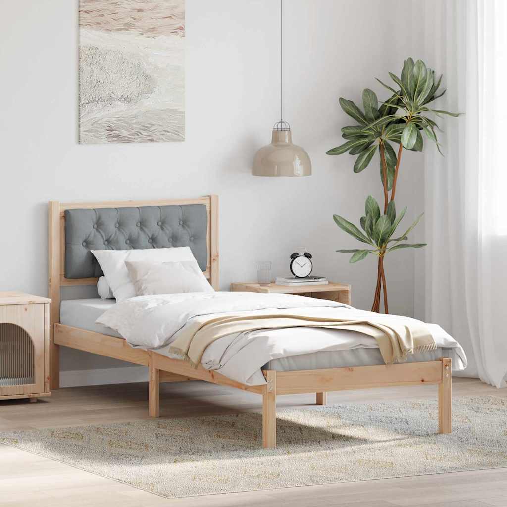 Paturi si accesorii - Cadru de pat cu headboard Gri deschis 80 x 200 cm țesătură