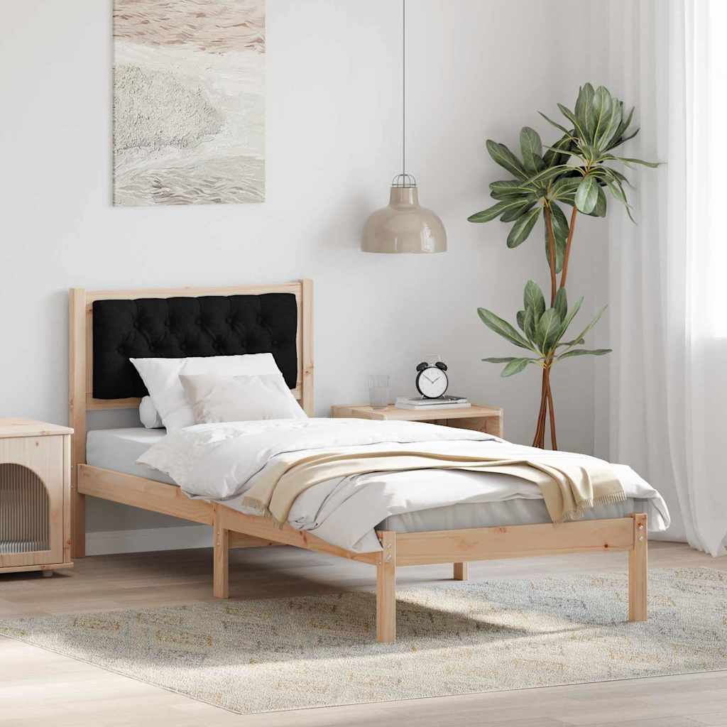 Paturi si accesorii - Cadru de pat cu headboard Negru 80 x 200 cm țesătură