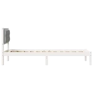 Rám postele s čelo Světle šedá 80 x 200 cm Masivní borové dřevo - obrázek 6