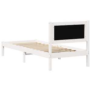 Rám postele s čelo Světle šedá 90 x 190 cm Masivní borové dřevo - obrázek 7