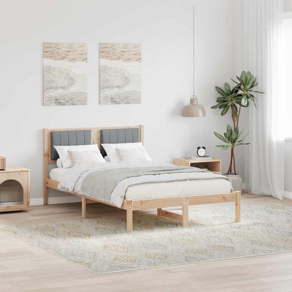 Paturi si accesorii - Cadru de pat cu tăblie tapițată Gri deschis 120 x 200 cm