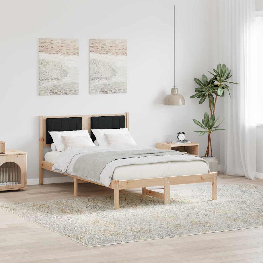 Paturi si accesorii - Cadru de pat cu tăblie tapițată Negru 120 x 200 cm țesătură