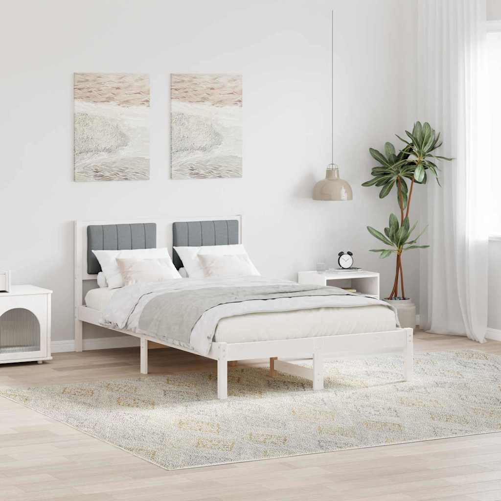Paturi si accesorii - Cadru de pat cu tăblie tapițată Gri deschis 120 x 200 cm