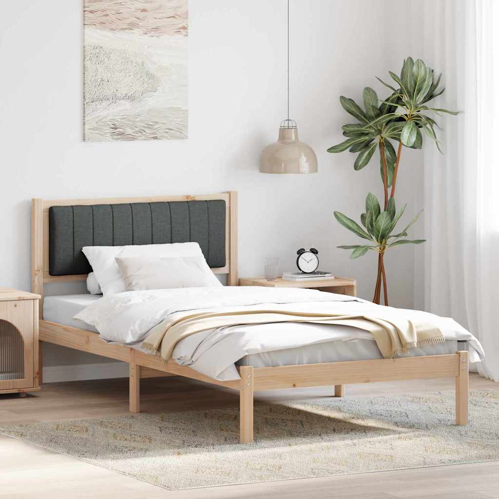 Paturi si accesorii - Cadru de pat cu tăblie tapițată Gri închis 100 x 200 cm