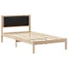 vidaXL Voodiraam Pehme Peatoega peaga Must 100 x 200 cm Tahke m&auml;nd