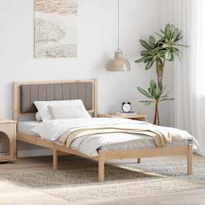 Rám postele s čalouněným čelem s čelo Taupe 100 x 200 cm - obrázek 1