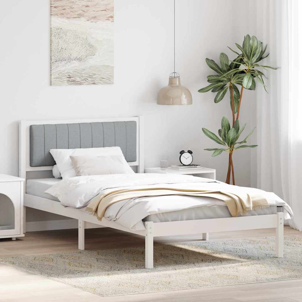Paturi si accesorii - Cadru de pat cu tăblie tapițată Gri deschis 100 x 200 cm