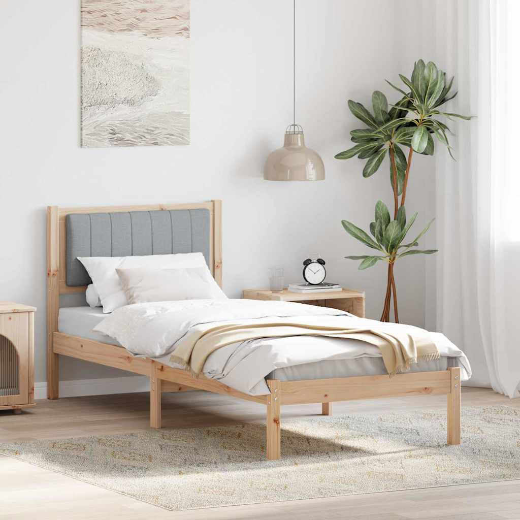 Paturi si accesorii - Cadru de pat cu tăblie tapițată Gri deschis 80 x 200 cm