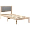 vidaXL Voodiraam Pehme Peatoega peaga Helehall 75 x 190 cm Tahke m&auml;nd