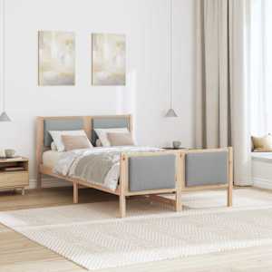 Rám postele s čelo Světle šedá 120 x 200 cm textil - obrázek 4