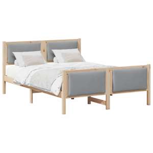 Rám postele s čelo Světle šedá 135 x 190 cm textil - obrázek 2