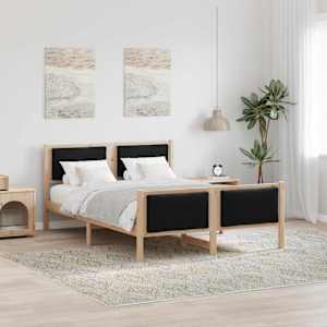 Rám postele s čelo Černá 135 x 190 cm textil - obrázek 1
