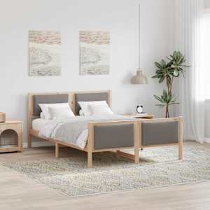 Rám postele s čelo Taupe 135 x 190 cm textil - obrázek 1
