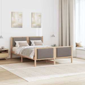 Rám postele s čelo Taupe 135 x 190 cm textil - obrázek 4