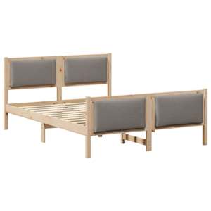 Rám postele s čelo Taupe 135 x 190 cm textil - obrázek 3