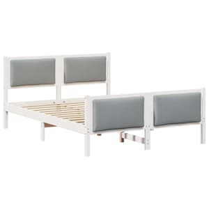 Rám postele s čelo Světle šedá 135 x 190 cm textil - obrázek 3