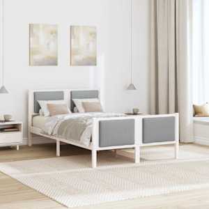 Rám postele s čelo Světle šedá 120 x 190 cm textil - obrázek 4